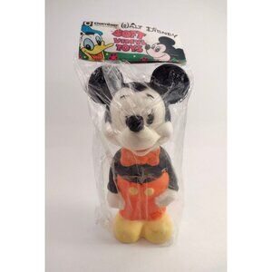 VTG Walt Disney MICKEY MOUSE Soft Vinyl Toy Rubber Doll 9.5" Combex 1972 NIB